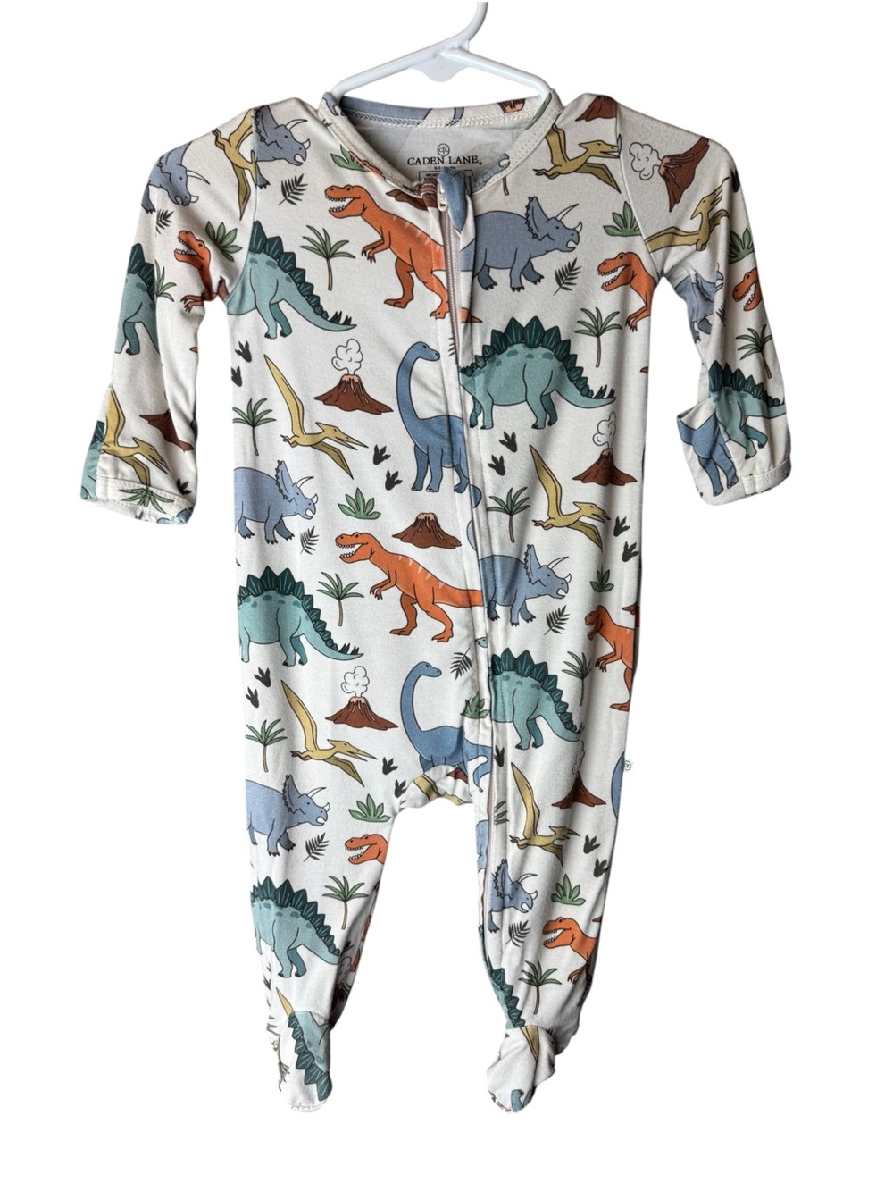 Caden Lane Dinosaur Footie 0-3M